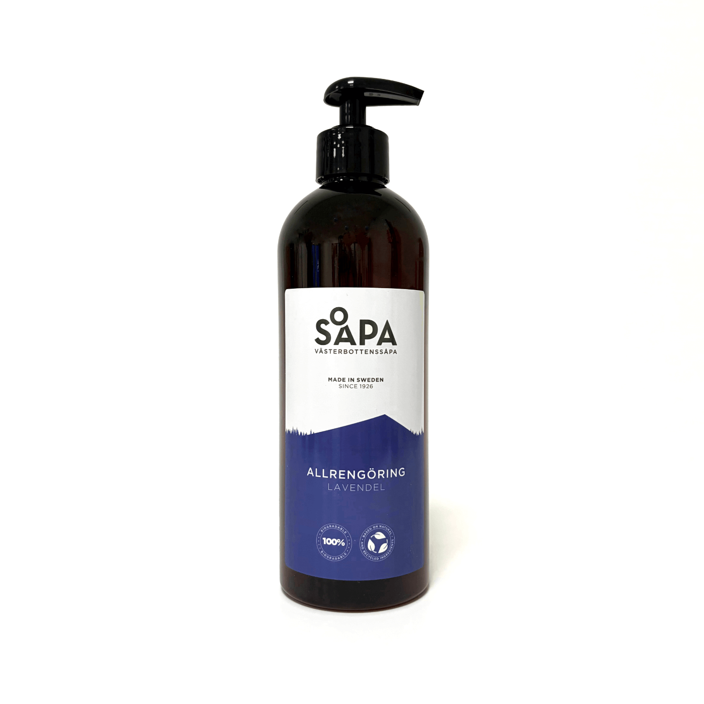 All-purpose cleaning soap with lavender scent, for floors. 0.5 l pump bottle