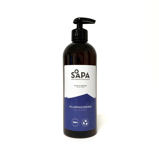 All-purpose cleaning soap with lavender scent, for floors. 0.5 l pump bottle