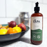 Flaska med Alltengöringssåpa med enträdoft. Helt naturliga ingredienser, miljövnliga och skonsamma produkter från Västerbottenssåpa.